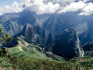 brown and green mountains, Machu Picchu, clouds, mountains, Peru