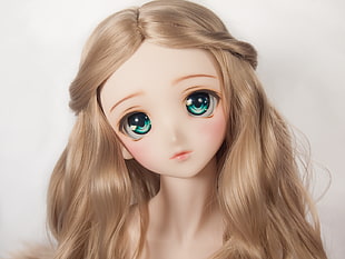 selective focus photography of female doll