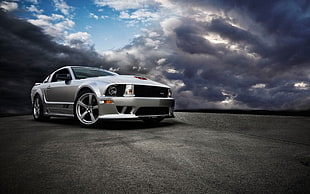 silver Ford Shelby Mustang GT500 coupe, car