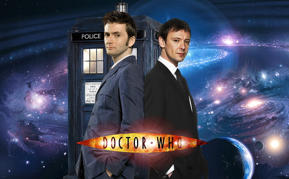 Doctor Who TV series poster, Doctor Who, The Doctor, TARDIS, The Master HD wallpaper