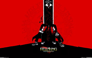 black and red Hellsing logo, Hellsing, Alucard