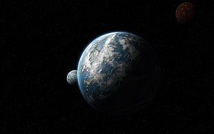 planet earth, Earth, space, Moon, planet HD wallpaper