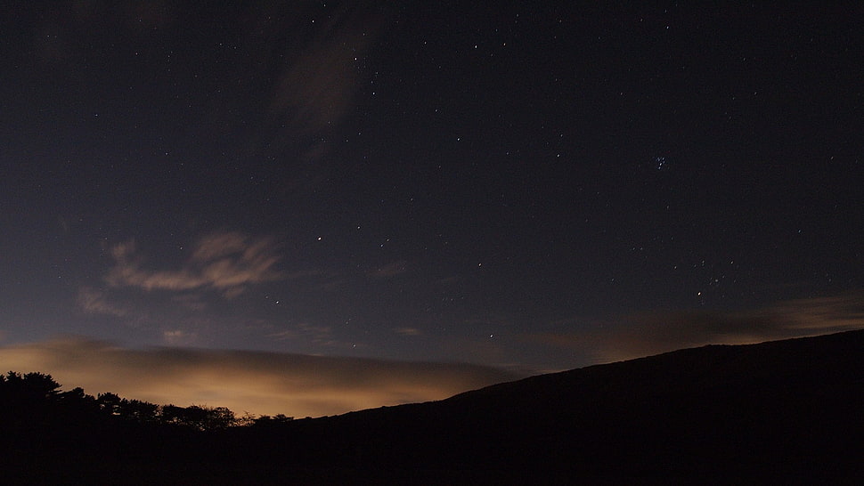 sky, horizon, clouds, night HD wallpaper