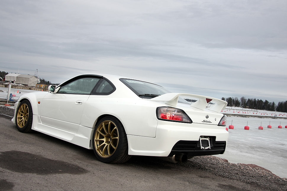 white Nissan Silvia coupe, Nissan, Nissan Silivia, car, white cars HD wallpaper