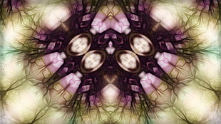 purple and multicolored kaleidoscope image, abstract HD wallpaper