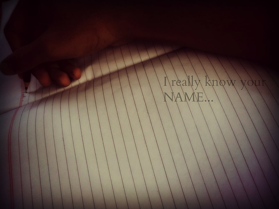 white ruled paper, typography, hands HD wallpaper