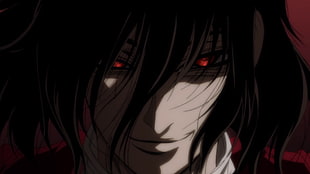 black haired anime character, Hellsing, Alucard, vampires, anime