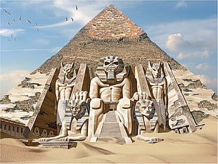 Pyramid of Giza, Egypt, Egypt, mythology, gods, Anubis HD wallpaper