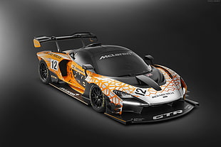 black and orange McLaren sports car HD wallpaper