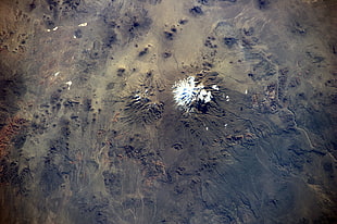 aerial photography of ground, space, volcano, landscape