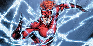 The Flash digital wallpaper, DC Comics, Wally West, illustration