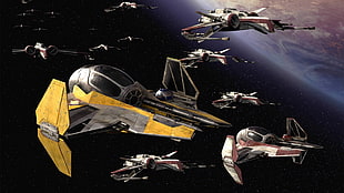 Tie-fighter illustrations, Star Wars, spaceship