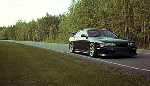 black coupe, Silvia, Nissan, Nissan S14, 200SX HD wallpaper