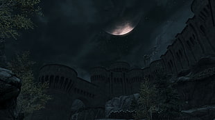 moon during night time, The Elder Scrolls V: Skyrim, video games