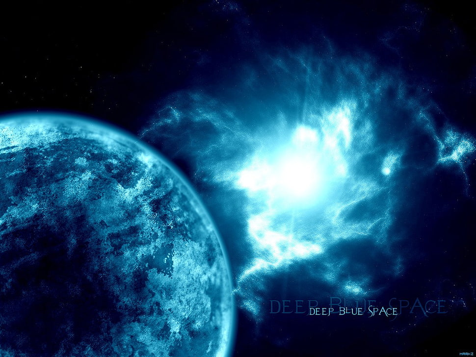 blue planet, space art, space, planet, digital art HD wallpaper