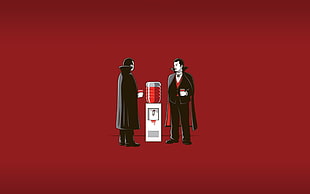 two Dracula drinking blood illustration HD wallpaper