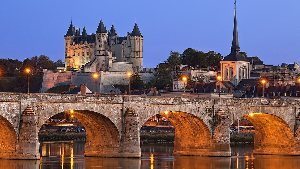 brown and black bridge, architecture, cityscape, castle, tower HD wallpaper
