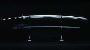 black handle katana, samurai, katana, sword, weapon HD wallpaper