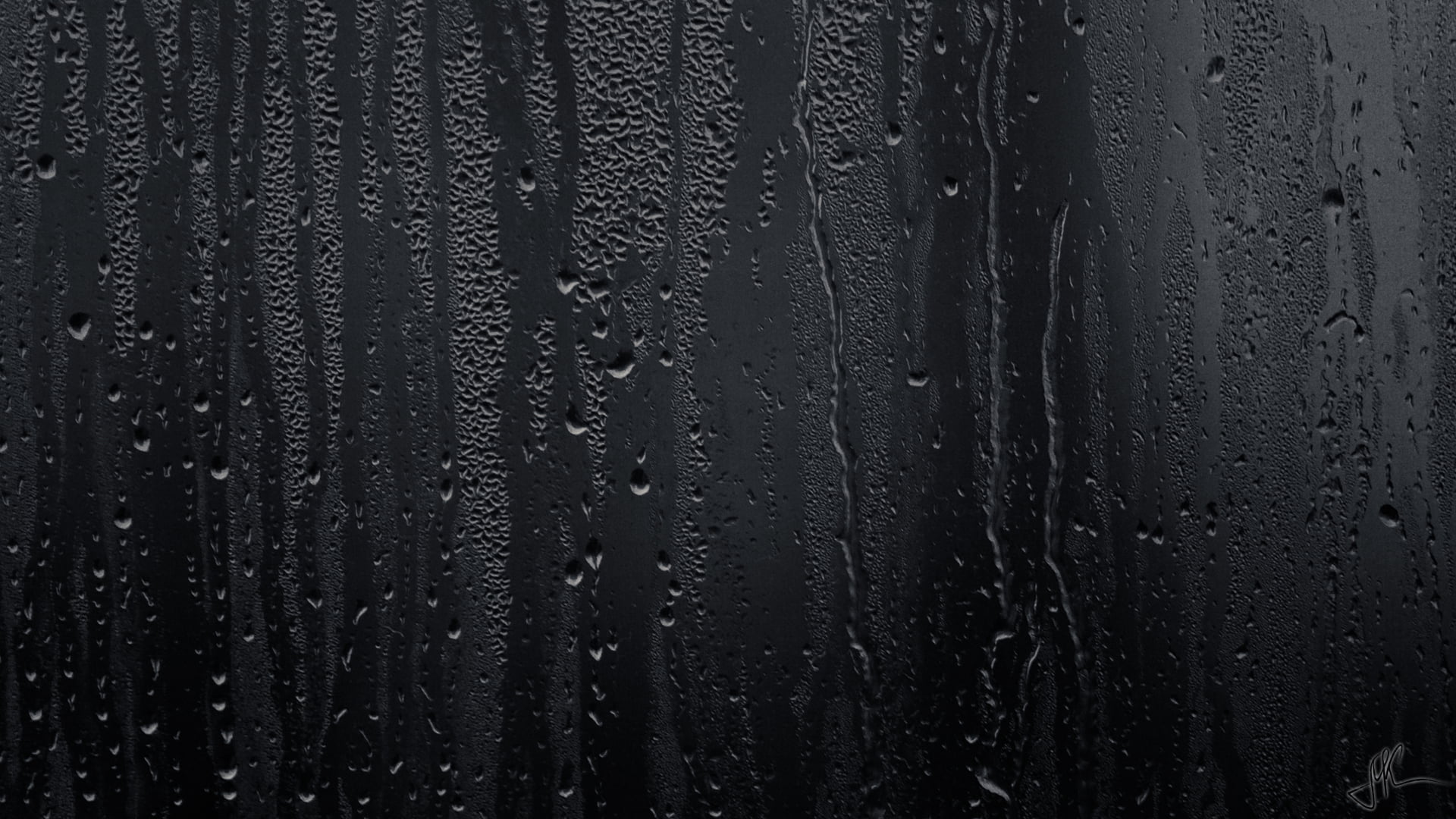 black painted wall with water droplets HD wallpaper.