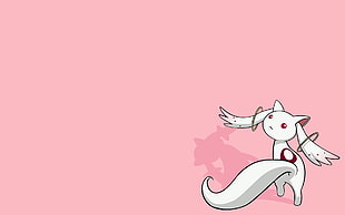white cat illustration, Mahou Shoujo Madoka Magica, Kyuubey, anime