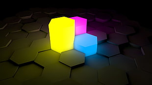 lighted Giant's Causeway illustration, abstract, lights