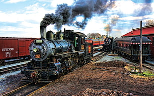 train crossing railway HD wallpaper