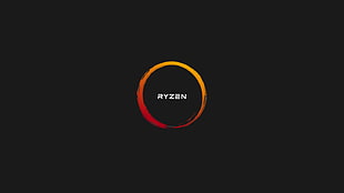 Ryzen logo, minimalism, dark, AMD, RYZEN