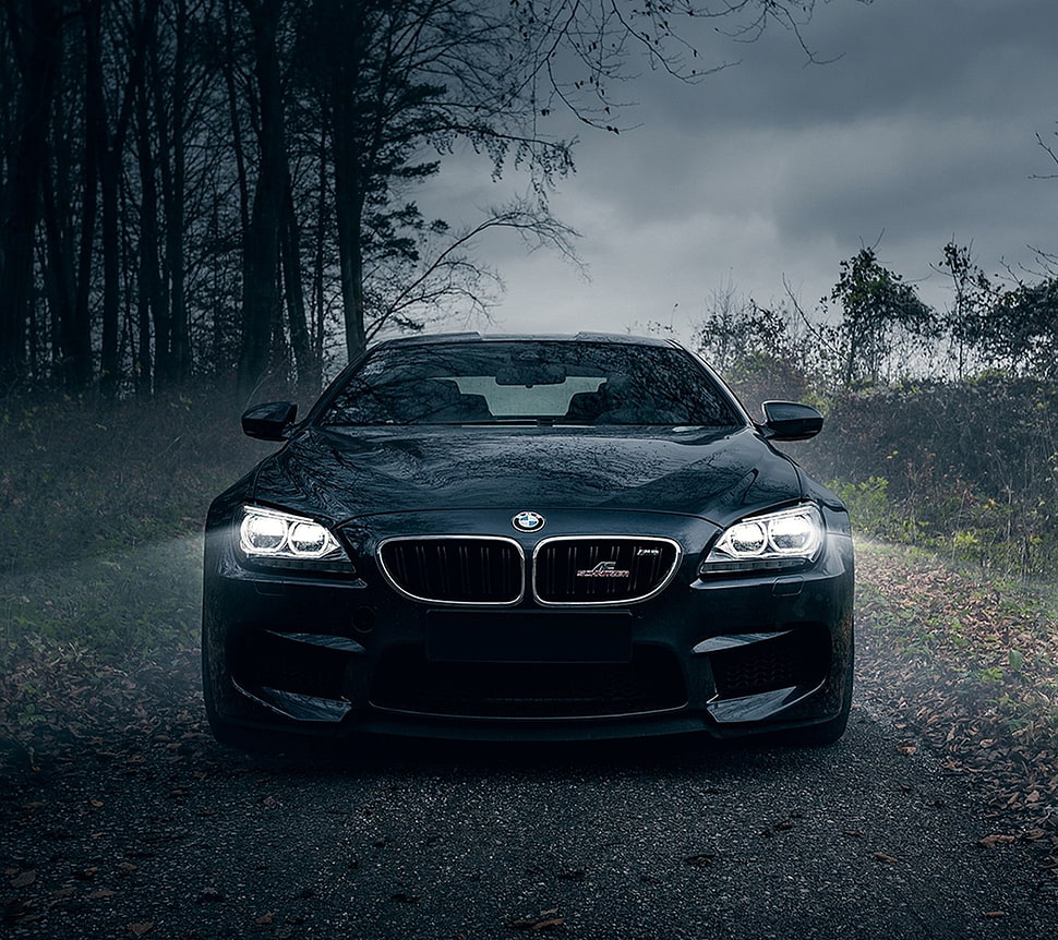 black BMW car, car HD wallpaper
