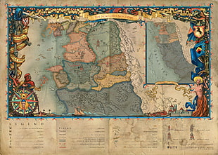brown and black map, The Witcher 3: Wild Hunt, map