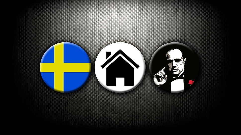 flag of Sweden icon, The Godfather, Sweden, digital art, simple background HD wallpaper
