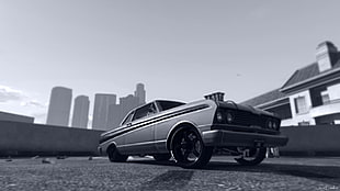gray coupe, Grand Theft Auto V, car, Photoshop, tuning