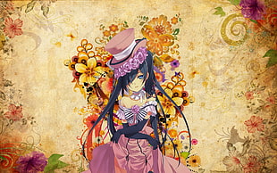 digital photo of cartoon character girl in gray long-hair and pink hat HD wallpaper
