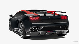 black and red car amplifier, Lamborghini Gallardo, black cars, car, vehicle