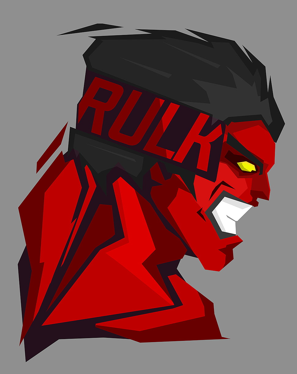Rulk animation character artwork, superhero, Hulk, Marvel Comics, red hulk HD wallpaper