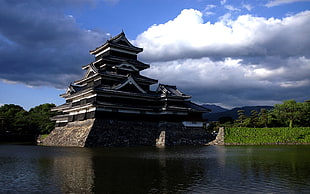 brown and white pagoda temple, landscape, Japan, castle, Matsumoto