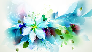 multicolored floral wallpaper, flowers
