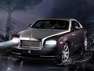 photography of brown and gray Rolls Royce Dawn coupe HD wallpaper