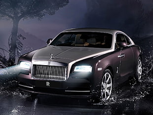 photography of brown and gray Rolls Royce Dawn coupe