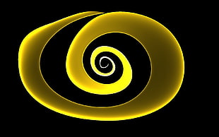 yellow and black Galatasaray logo, spiral, simple, yellow, minimalism