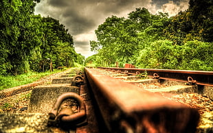 brown train rails, railway