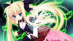 anime girl casting a spell