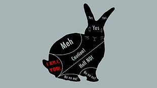 rabbit illustration, rabbits, minimalism, humor