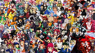 assorted anime characters, Accel World, Elric Alphonse, Ao No Exorcistt, Ash (Fictional Character)