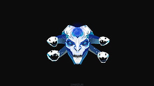 blue and white face creatures wallpaper