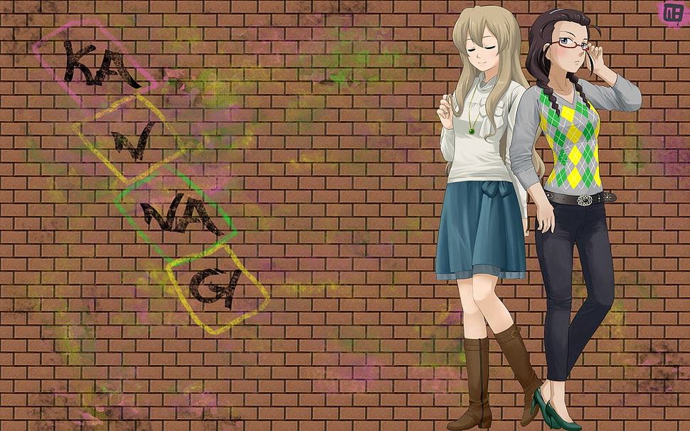 two girls Anime characters HD wallpaper