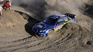 Subaru Impreza rally car drifting on dirt road, Subaru, Subaru Impreza , car