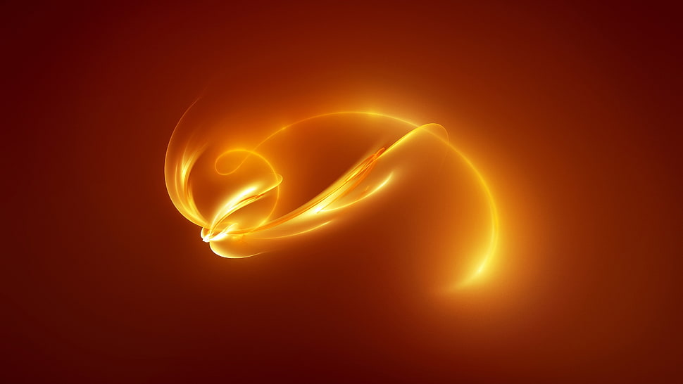 red and orange fire logo, abstract, orange HD wallpaper