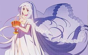female anime character wearing dress wallpaper, Fate Series, cleavage, Irisviel von Einzbern