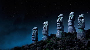 moai statues, Moai, Easter Island
