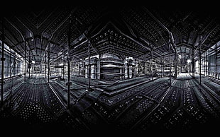 gray geometric artwork, digital art HD wallpaper